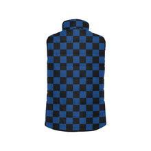 Load image into Gallery viewer, Checker Navy Women's Padded Vest Jacket (Model H44)
