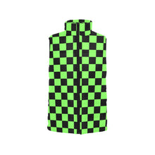 Load image into Gallery viewer, Checker Neon Green Women's Padded Vest Jacket (Model H44)
