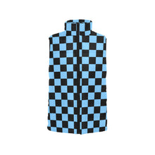 Load image into Gallery viewer, Checker Carolina Blue Women's Padded Vest Jacket (Model H44)
