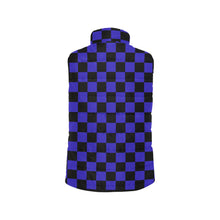 Load image into Gallery viewer, Checker Blue Women's Padded Vest Jacket (Model H44)
