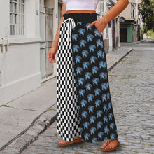 Load image into Gallery viewer, School Spirit Pants Checker Mascot Cyclones Elastic Waist Tether Pockets Wide Leg Pants
