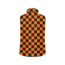 Load image into Gallery viewer, Checker Orange Women's Padded Vest Jacket (Model H44)
