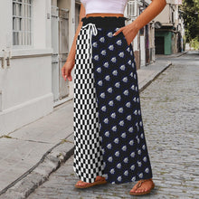 Load image into Gallery viewer, School Spirit Pants Checker Mascot Wildcats Elastic Waist Tether Pockets Wide Leg Pants
