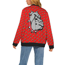 Load image into Gallery viewer, Ribbed Cardigan Leopard NUMBER FOOTBALL Bulldog Big Back Women's Ribbed Cardigan (Model H73)
