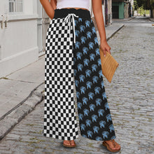 Load image into Gallery viewer, School Spirit Pants Checker Mascot Cyclones Elastic Waist Tether Pockets Wide Leg Pants
