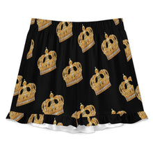 Load image into Gallery viewer, Crown Design Women's Ruffled Short-Sleeve Pajama Set
