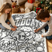 Load image into Gallery viewer, Wildcats Spirit Coloring Doodle Blanket 100×150cm (24-Color Markers)
