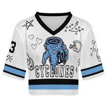 Load image into Gallery viewer, Doodle Sketch Women's Crop Rugby Jersey
