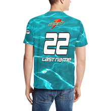 Load image into Gallery viewer, G Turquoise Men&#39;s All Over Print T-Shirt (Random Design Neck) (Model T63)
