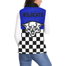 Load image into Gallery viewer, Checker Half Blue Women's Padded Vest Jacket (Model H44)
