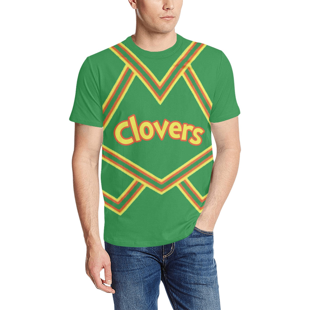 Clover 2 Men's All Over Print T-Shirt (Solid Color Neck) (Model T63)