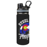 Steel City Sting Name n Number Waterbottle Duo Lid Insulated Water Bottle with Dual-Use Lid (18oz)