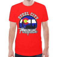Steel City Red men New All Over Print T-shirt for Men (Model T45)