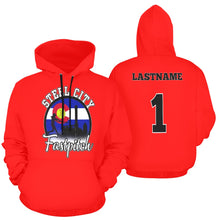 Load image into Gallery viewer, Steel City men red All Over Print Hoodie for Men (USA Size) (Model H13)

