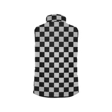 Load image into Gallery viewer, Checkers Grey Women's Padded Vest Jacket (Model H44)
