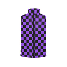 Load image into Gallery viewer, Checker Bright Purple Women's Padded Vest Jacket (Model H44)
