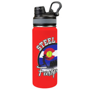 Steel City Name n Numeber Red Waterbottle Duo LidN Insulated Water Bottle with Dual-Use Lid (18oz)
