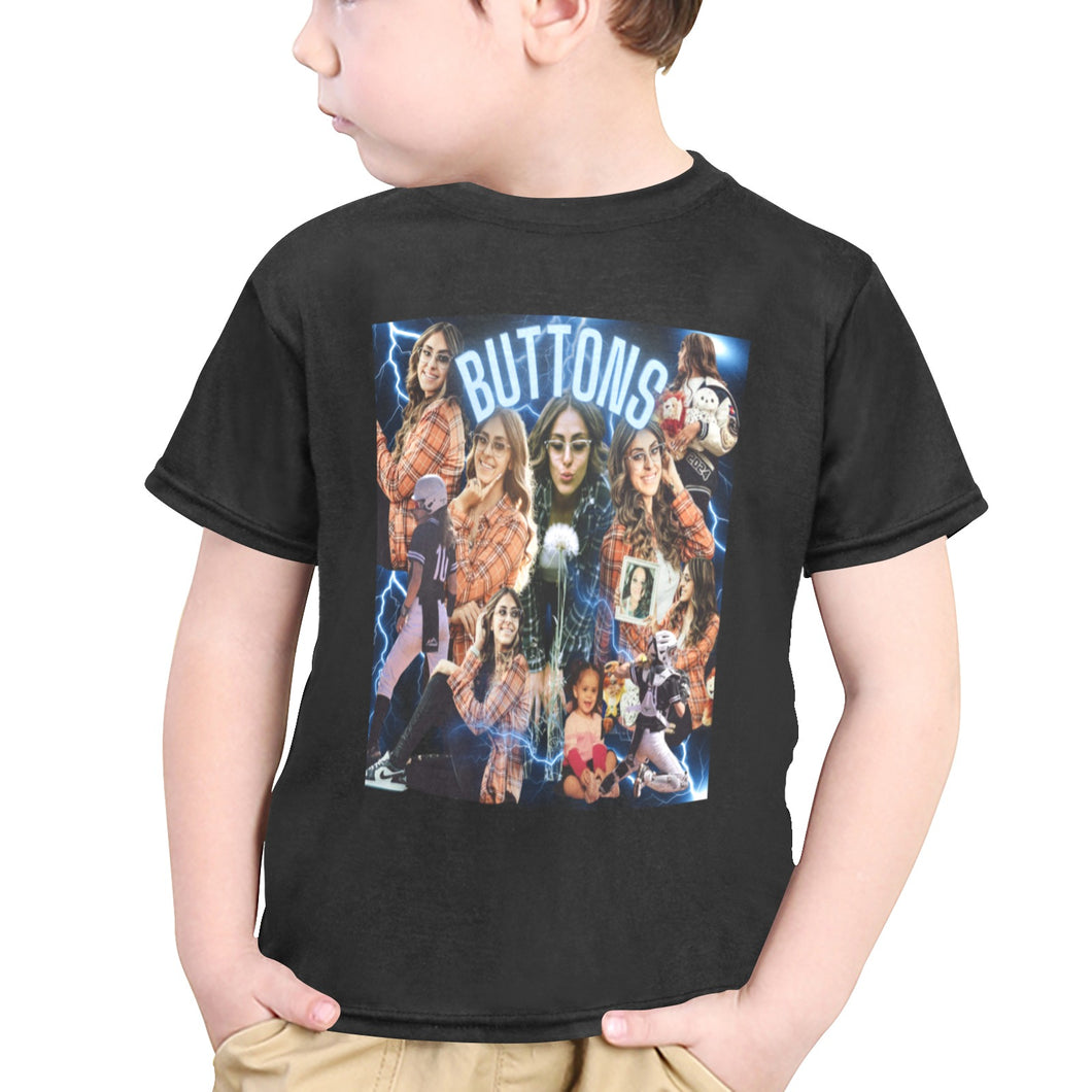 Buttons Little gf Little Boys' All Over Print Crew Neck T-Shirt (Model T40-2)