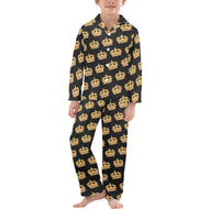 Crown Big Boys' V-Neck Long Pajama Set