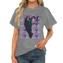 Load image into Gallery viewer, Custom Photo Name/Est Date Hearts Women's T-Shirt in USA Size (Front Printing) (Model T78)

