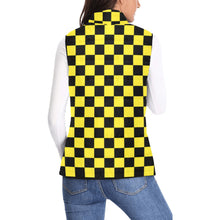 Load image into Gallery viewer, Checker Yellow Women's Padded Vest Jacket (Model H44)
