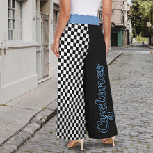 Load image into Gallery viewer, School Spirit Pants Cyclones Half Elastic Waist Tether Pockets Wide Leg Pants
