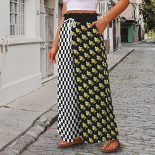 Load image into Gallery viewer, School Spirit Pants Checker Mascot Eagles Elastic Waist Tether Pockets Wide Leg Pants
