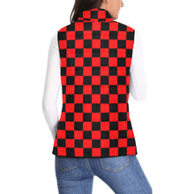 Load image into Gallery viewer, Checker Red Women's Padded Vest Jacket (Model H44)
