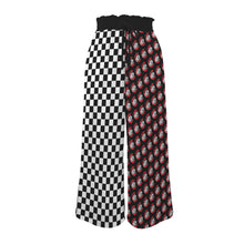 Load image into Gallery viewer, School Spirit Pants Checker Mascot Bulldogs Elastic Waist Tether Pockets Wide Leg Pants
