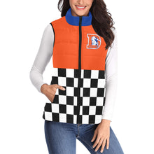 Load image into Gallery viewer, Checker Half Orange Women's Padded Vest Jacket (Model H44)
