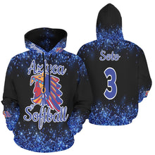 Load image into Gallery viewer, Azteca Hoodie Women Glitter Final Ema hood Glitter black final zyana All Over Print Hoodie for Women (USA Size) (Model H13)
