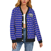 Load image into Gallery viewer, Ribbed Cardigan Leopard Baseball c Women's Ribbed Cardigan (Model H73)
