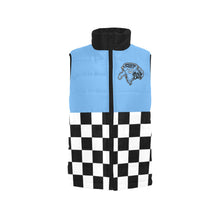 Load image into Gallery viewer, Checker Half Light Blue Women's Padded Vest Jacket (Model H44)
