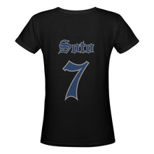 Load image into Gallery viewer, Baseball Shirt Women&#39;s Deep V-neck T-shirt (Model T19)

