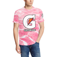 G Light Pink Men's All Over Print T-Shirt (Random Design Neck) (Model T63)