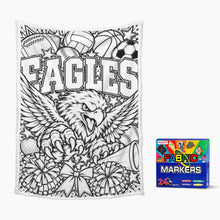 Load image into Gallery viewer, Eagles Coloring Doodle Blanket 100×150cm (24-Color Markers)
