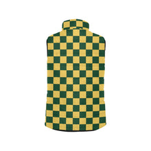 Load image into Gallery viewer, Checker Green and Yellow Women's Padded Vest Jacket (Model H44)

