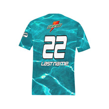 Load image into Gallery viewer, G Turquoise Men&#39;s All Over Print T-Shirt (Random Design Neck) (Model T63)
