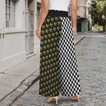 Load image into Gallery viewer, School Spirit Pants Checker Mascot Hornet Elastic Waist Tether Pockets Wide Leg Pants
