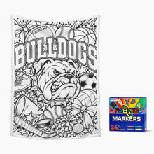 Load image into Gallery viewer, Bulldogs Coloring Doodle Blanket 100×150cm (24-Color Markers)
