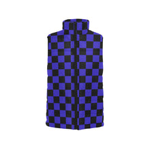 Load image into Gallery viewer, Checker Blue Women's Padded Vest Jacket (Model H44)
