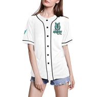 Lady Wolves White Left All Over Print Baseball Jersey for Women (Model T50)