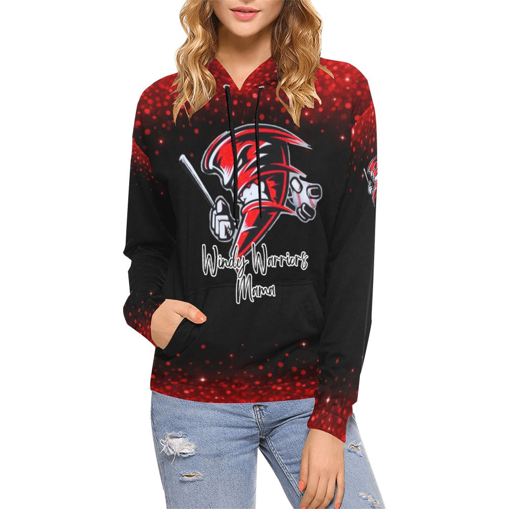 Windy Warriors 9 All Over Print Hoodie for Women (USA Size) (Model H13)
