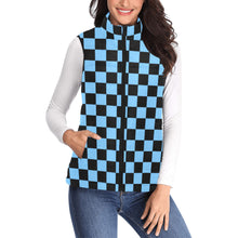 Load image into Gallery viewer, Checker Carolina Blue Women's Padded Vest Jacket (Model H44)
