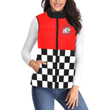 Load image into Gallery viewer, Checker Hal Red Women's Padded Vest Jacket (Model H44)
