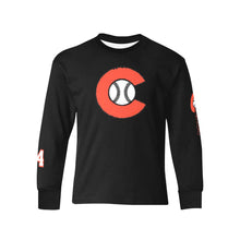 Load image into Gallery viewer, Chaos Long Sleeve Youth Number Kids&#39; Rib Cuff Long Sleeve T-shirt (Model T64)
