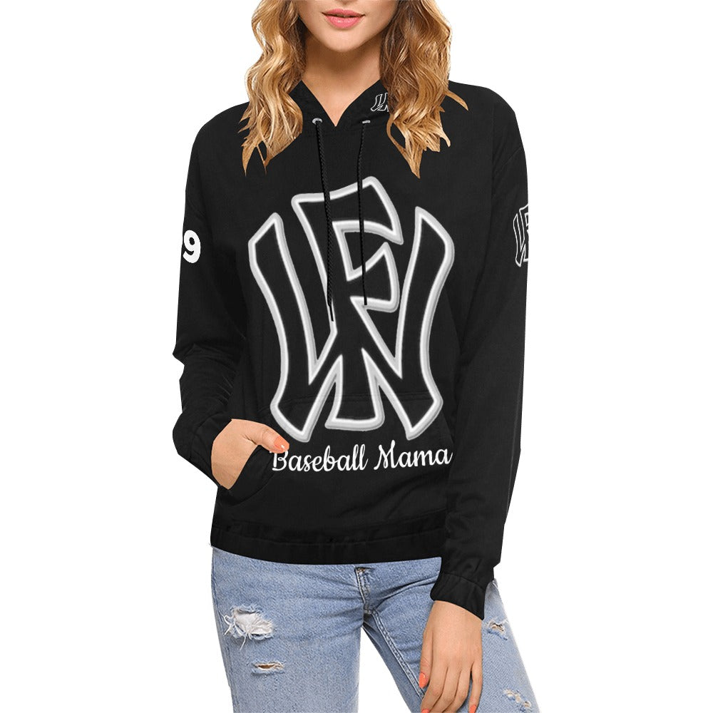 Wow Force Mama Hoodie LastName/FirstName/NickName/Nuimber Black/White All Over Print Hoodie for Women (USA Size) (Model H13)