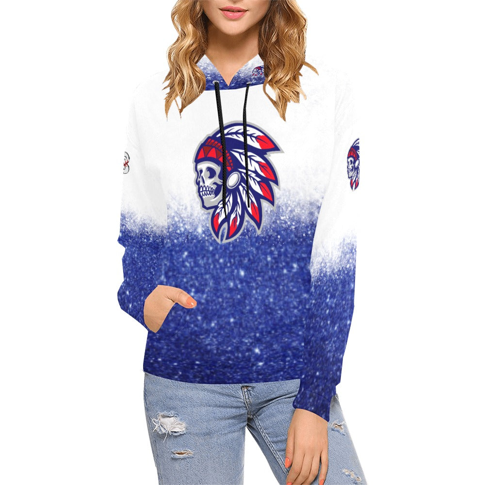 Tribe Mom Glitter Hoodie All Over Print Hoodie for Women (USA Size) (Model H13)