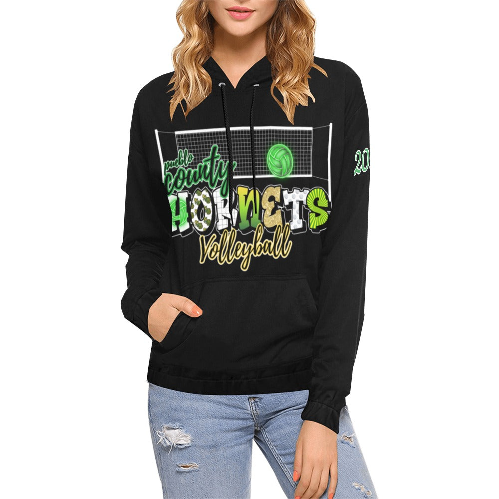 County Volleyball Hoodie Name/Number on back for Women (USA Size) (Model H13)