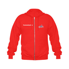 Load image into Gallery viewer, All American Zip-up Red Gildan Full Zip Hooded Sweatshirt (Model H02)
